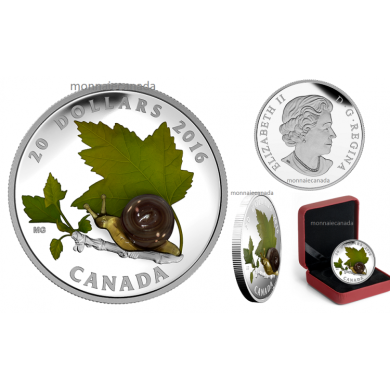 2016 - $20 - 1 oz. Fine Silver Coin – Venetian Glass Snail