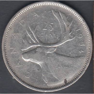 1954 - Fine - Canada 25 Cents