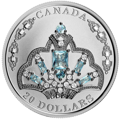 2020 - $20 - 1 oz. Pure Silver Coin  Her Majesty Queen Elizabeth II's Brazilian Aquamarine Tiara