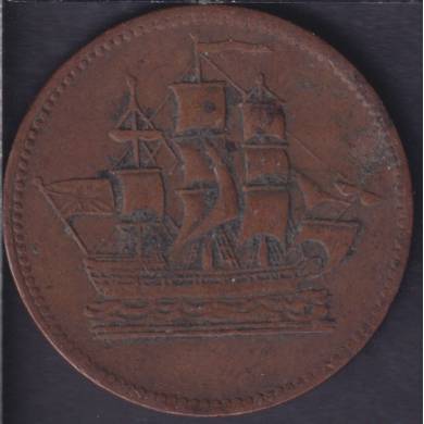 P.E.I. 1829 - VG - Ship Colonies & Commerce - Half Penny Token - PE-10