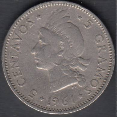 1961 - 5 Centavos - Dominican Republic
