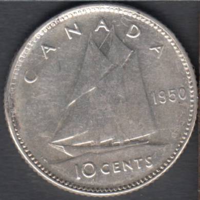 1950 - VF/EF - Rotated Dies - Canada 10 Cents