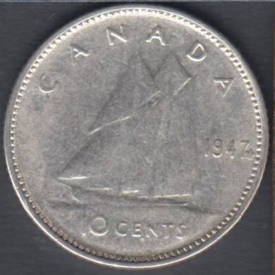 1947 ML - F/VF - Canada 10 Cents