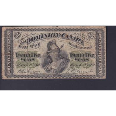 1870 - 25 Cents Shinplaster - VG/Fine