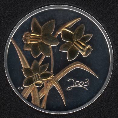 2003 - Proof - Golden Daffodil - Sterling Silver - Canada 50 Cents