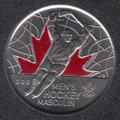 2009 - #4 B.Unc - Men's Hockey - COL. - Incused '2' - Canada 25 Cents