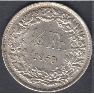 1959 B - 1/2 Franc - Switzerland