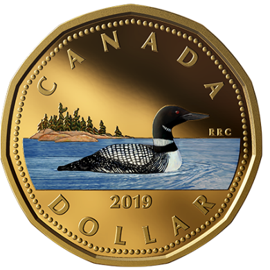 2019 - Proof - Col. - Fine Silver - Gold Plated - Canada Huard Dollar