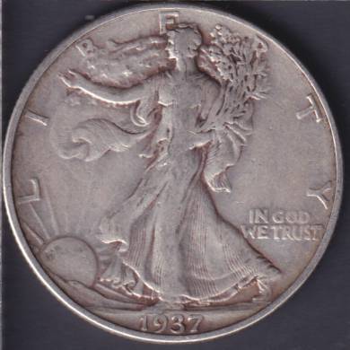1937 - Fine - Liberty Walking - 50 Cents USA