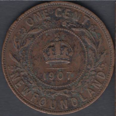 1907 - VF - Large Cent - Newfounland
