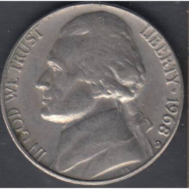 1968 D - AU - Jefferson - 5 Cents