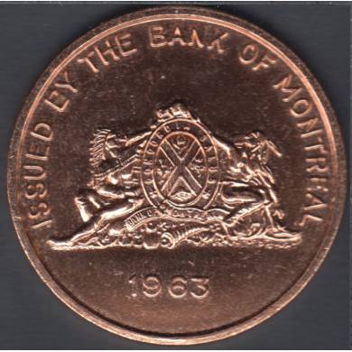 1963 - Issued BY THe Bank Of Montreal to Commemorate The Opening Of The Bank Of Montreal Museum - Médaille