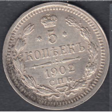 1902 - 5 Kopeks - EF - Russia