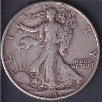 1943 - Fine - Liberty Walking - 50 Cents USA