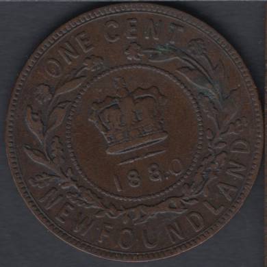 1880 - Fine - Wide Low '0' - Large Cent - Newfoundland