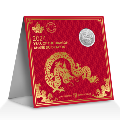 2024 - $8 - Pice de  oz en argent pur  Anne lunaire du Dragon
