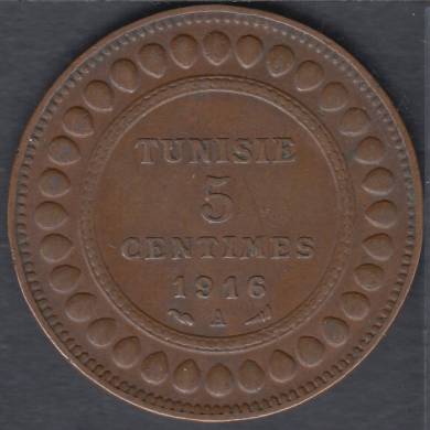 1916 A (AH 1334) - 5 Centimes - Tunisia