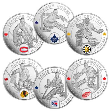 2015 $10 Dollars Argent Fin  Gardiens de but de la Ligue nationale de hockeyMD - Ensemble de 6 Pieces