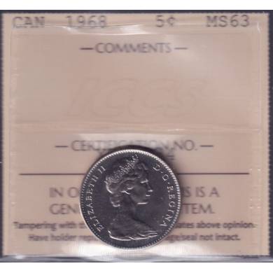 1968 - MS 63 - ICCS - Canada 5 Cents