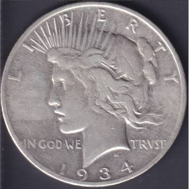 1934 S - VG/F - Peace Dollar USA