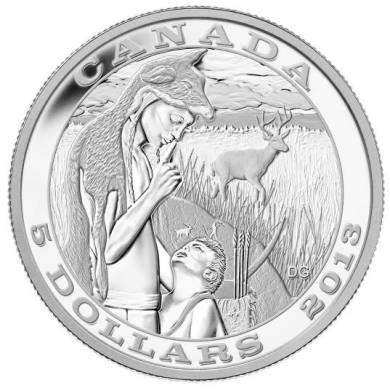 2013 - $5 - Fine Silver Coin - Tradition of Hunting: Deer