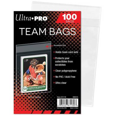 Team Bags Card Sleeves Resealable - 100 Bags - Ultra-Pro