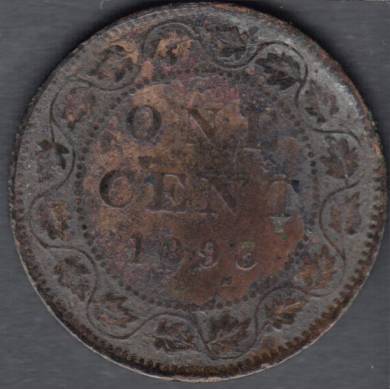 1893 - Fine - Damaged - Canada Large Cent
