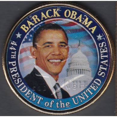 Barack Obama - Presidential Commemorative Coin 24K Gold Layer - Sur un 50¢ 2000 P Kennedy  - Franklin Mint -COA