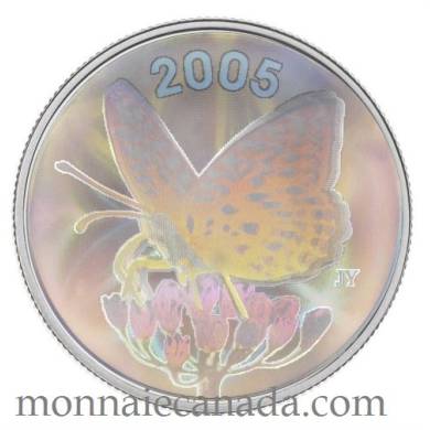 2005 50 Cents Argent Sterling - Série Papillons - Fritillaire