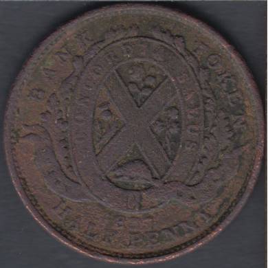 1837 - Fair - City Bank - Half Penny Token - Un Sou - LC-8A