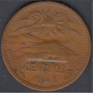 1943 Mo - 20 Centavos - Mexique