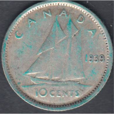 1939 - F/VF - Canada 10 Cents