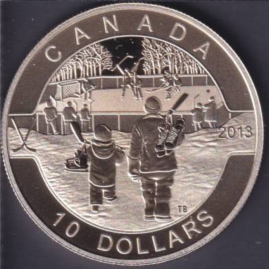 2013 Canada $10 Dollars 1/2 oz Fine Silver Coin .9999 - Hockey