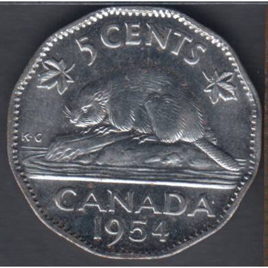 1954 - Unc - Canada 5 Cents