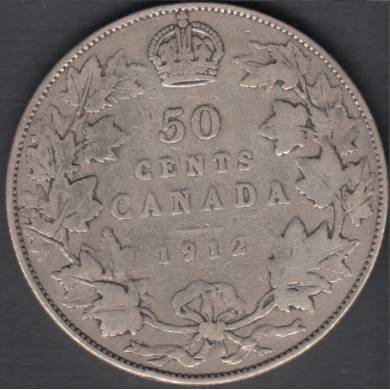 1912 - G/VG - Canada 50 Cents