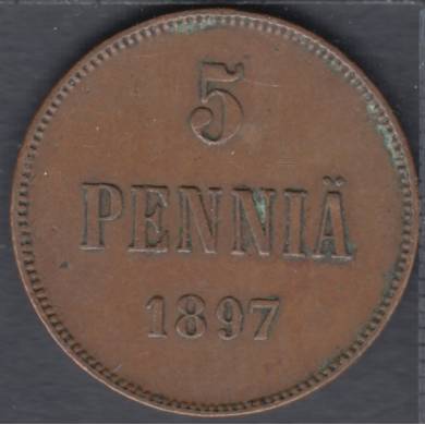 1897 - 5 Pennia - Finlande