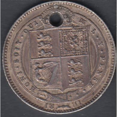 1891 - 1 Shilling - Trou - Grande Bretagne