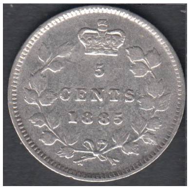 1885 - Small '5' - VF - Scratch - Canada 5 Cents