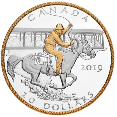 2019 - $20 - Pice de 1 oz en argent pur - Stampede de Calgary : Stampede de la Victoire