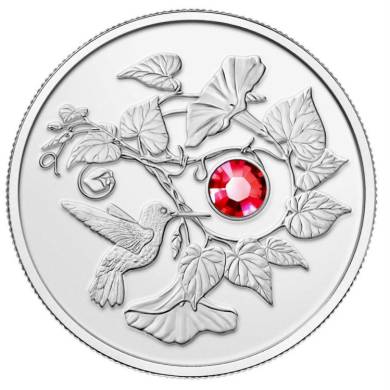 2013 - 1/4 oz Fine Silver Coin - Hummingbird and Morning Glory