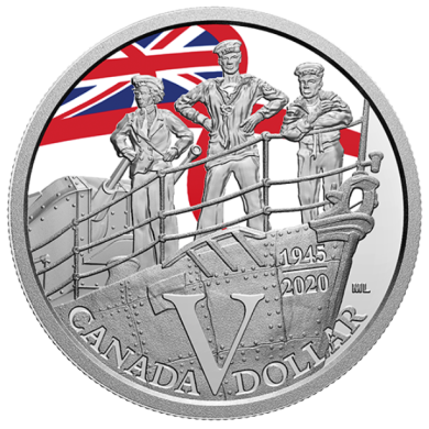 2020 1945 - Proof - Argent Fin - Color - Canada Dollar