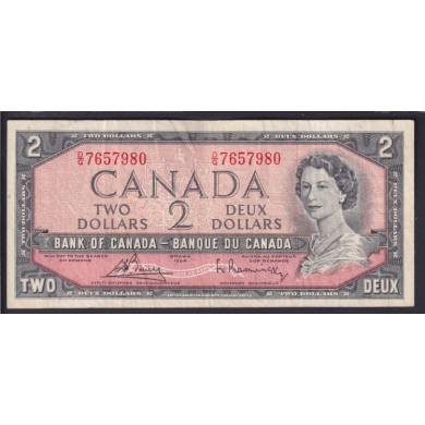 1954 $2 Dollars - VF - Bouey Rasminsky - Prefix D/G