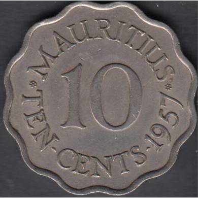 1957 - 10 Cents - Mauritius Island