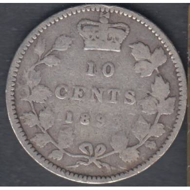 1893 - VG - Flat Top '3' - Canada 10 Cents