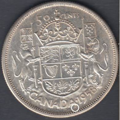 1958 - Dot - EF/AU - Canada 50 Cents