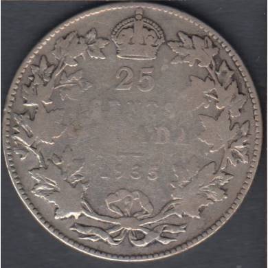 1935 - VG/F - Canada 25 Cents