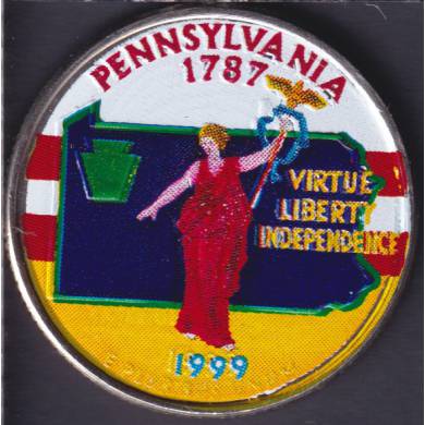 1999 D - Pennsylvania - Coloré - 25 Cents USA