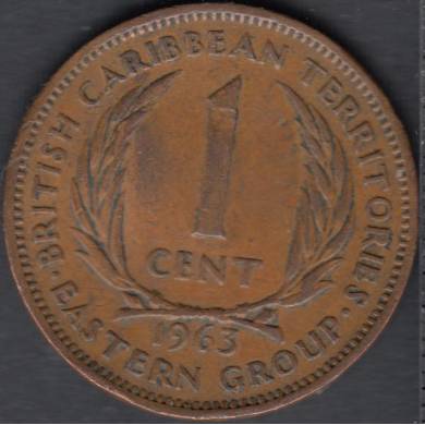 1963 - 1 Cent - Damage - East Caribbean States