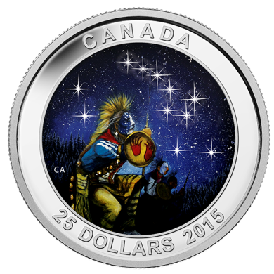2015 - $25 - 1 oz argent fin pice photoluminescente - Constellation