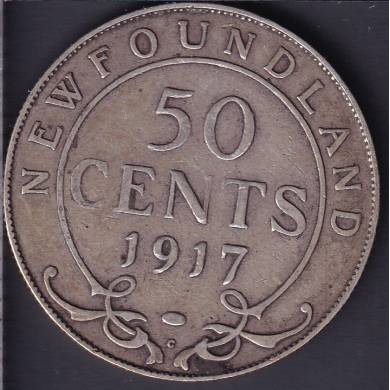 NewFoundland - 1917 C - Fine - 50 Cents
